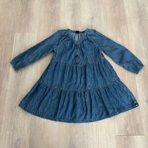 Gap Kids Girls Dress Medium Tiered 100% Cotton Long Sleeve
